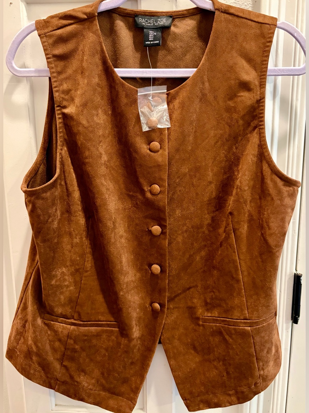 NWT RACHEAL ZOE Women's Brown Faux Suede Vest